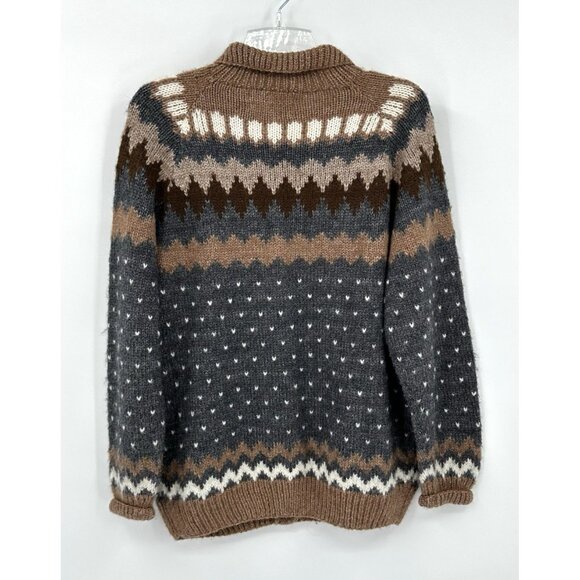THE ALPACA CONNECTION cardigan sweater fair isle soft knit fisherman peru XL - Picture 4 of 6